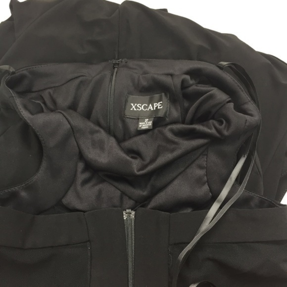 Nordstrom Black Mesh Gown Size 6P - Picture 5 of 8